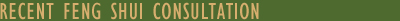 Recent Feng Shui Consultation